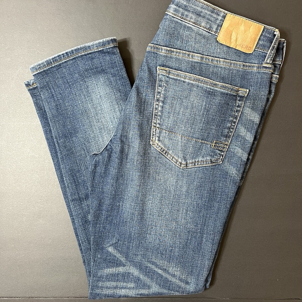Aeropostale‎ Distressed Jeans Men's 32x30 Skinny Fit Blue Medium Wash Y2K Grunge